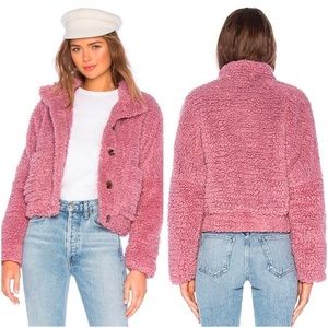 Tularosa by REVOLVE Pink Teddy Bear Jacket, Size S